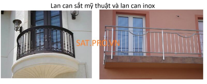 Lan can sắt mỹ thuật và lan can inox