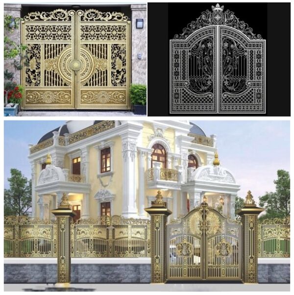 Mẫu cửa cổng nhôm đúc đẹp