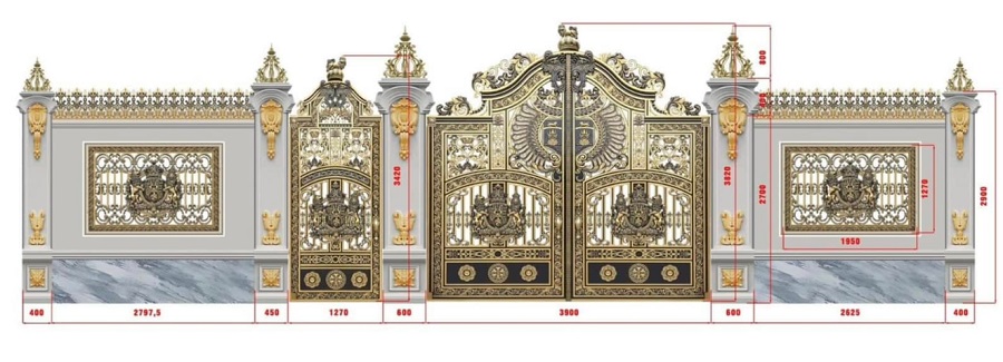 Cửa cổng nhôm đúc