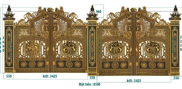 Cửa cổng nhôm đúc