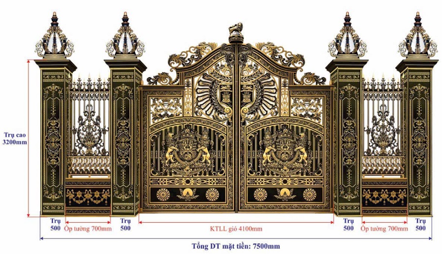 Cửa cổng nhôm đúc