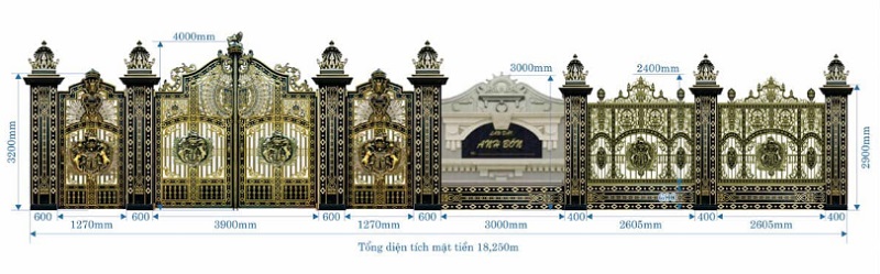 Cửa cổng nhôm đúc