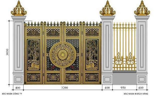 Cửa cổng nhôm đúc