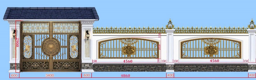 Cửa cổng nhôm đúc