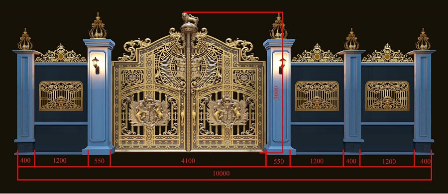 Cửa cổng nhôm đúc