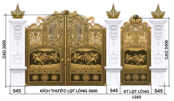 Cửa cổng nhôm đúc