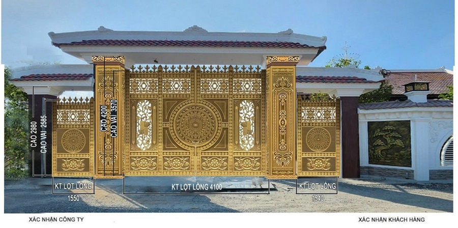 Cửa cổng nhôm đúc