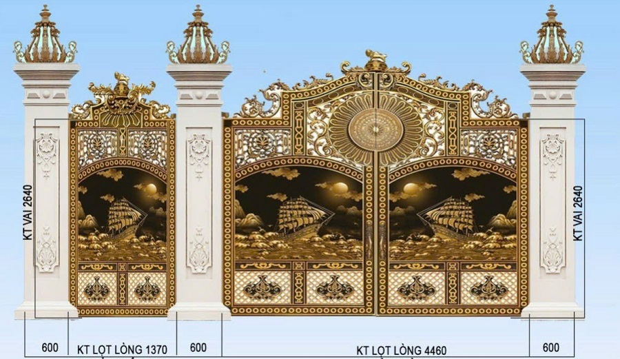 Cửa cổng nhôm đúc