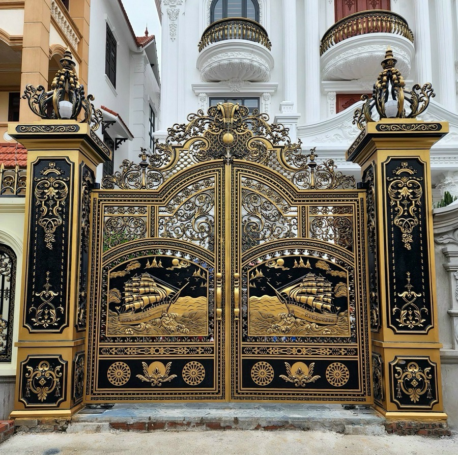 Cửa cổng nhôm đúc