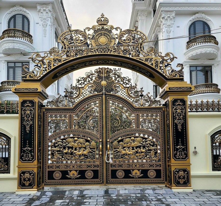 Cửa cổng nhôm đúc