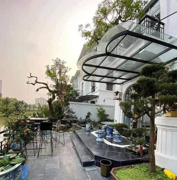 Mái che kính sắt hộp đơn giàn