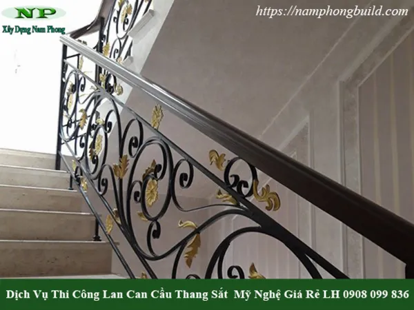 Mẫu lan can cầu thang sắt tay vịn sắt đẹp và giá rẻ
