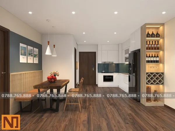 Bếp chung cư hiện đại