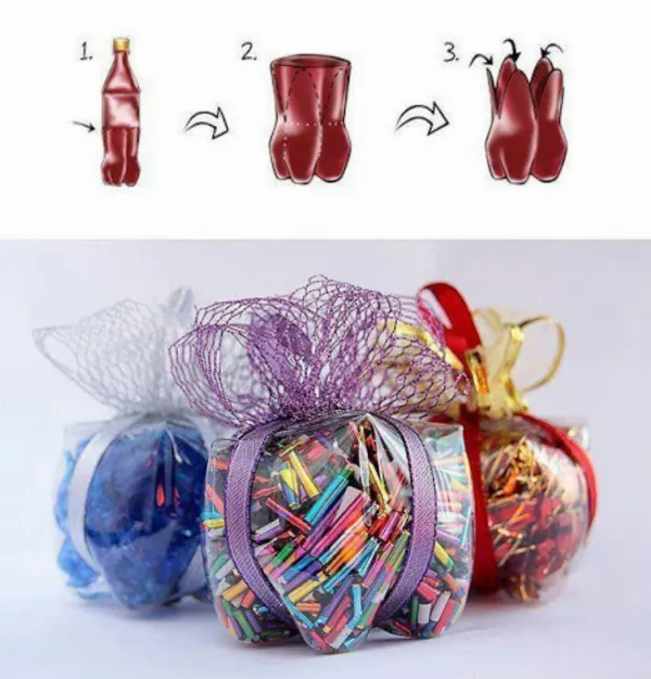 Tái chế chai nhựa thành hộp quà tặng người thân, bạn bè